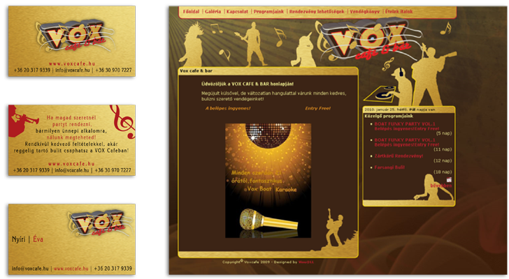 Wox Cafe arculat és weboldal tervezés 2007